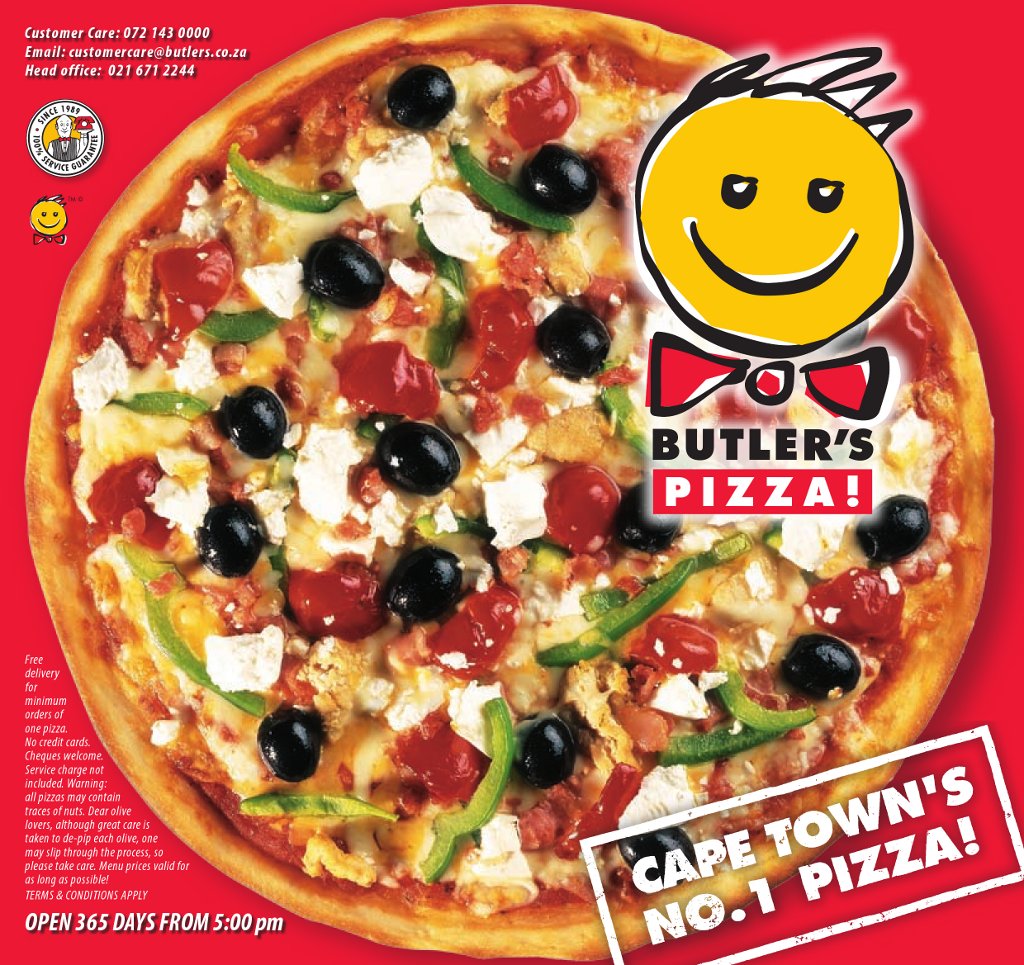 Butler's Pizza Menu