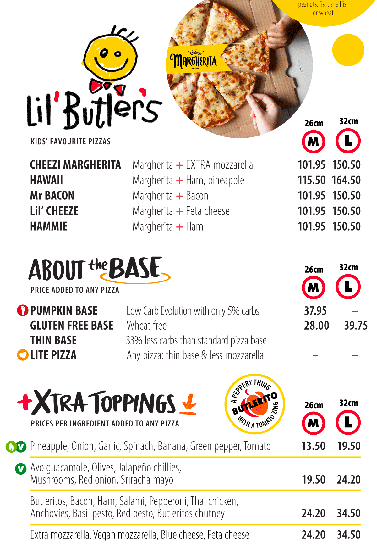 Butler's Pizza Menu - Cape Town's No.1 Pizza!