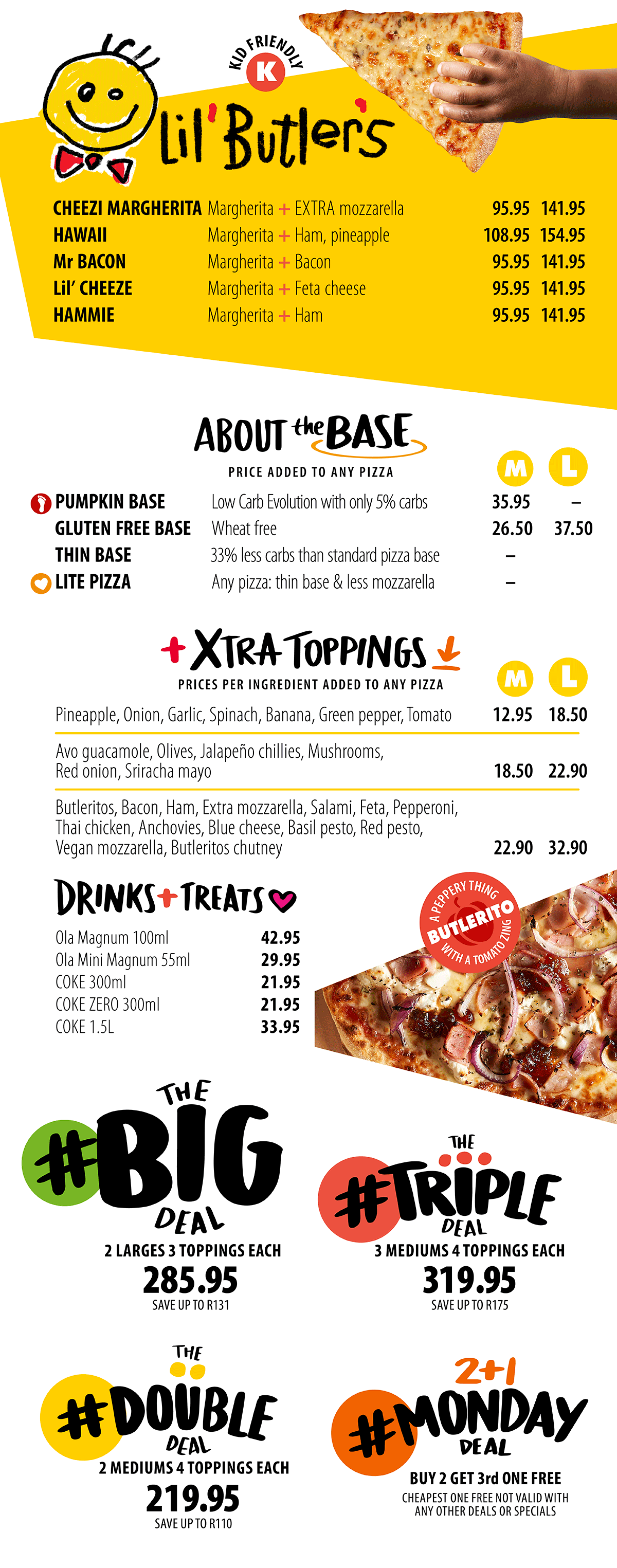 Butler's Pizza Menu - Cape Town's No.1 Pizza!